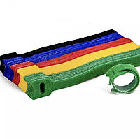 Органайзер кабеля Beus Pro стяжка липучка хомут для проводов 50 штук многоразовые Разноцветный