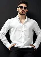 Легкая котоновая рубашка белого цвета с классическим воротником M L XL XXL 01-22-705 SP-11 XXL, 44, 52