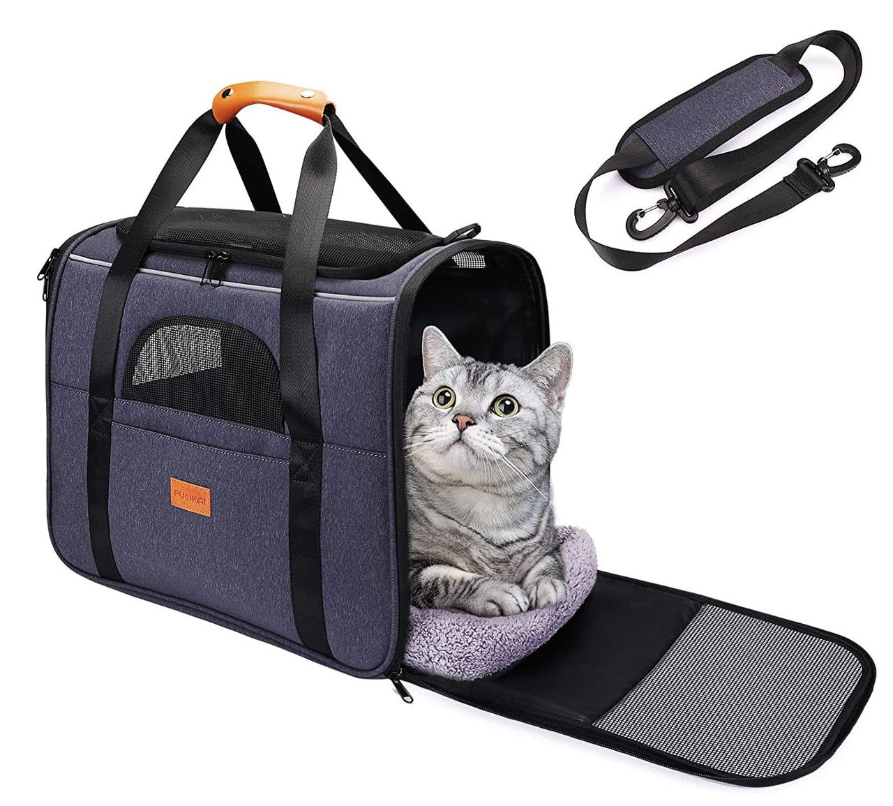 Сумка для перенесення домашніх тварин CosmoPet CP-50 з віконцем 46х32х36см Dark Blue (3_04883)