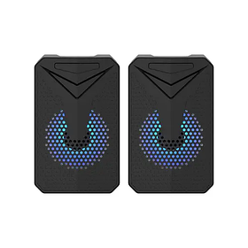 Комп'ютерні колонки Aoas E-005 з RGB підсвічуванням USB 2.0 2x3W Black (3_04900)