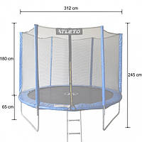 Батут дитячий з сіткою та драбинкою 312 см Atleto синій