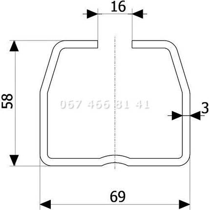 Roll Grand 69 58 3 мм 6 м 500 кг напрямна для відкатних воріт, фото 3