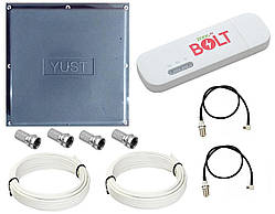 Комплект 3G 4G LTE WiFi модем Bolt E8372h-153 з панельною антеною YUST MIMO 17 дБі для усіх операторів