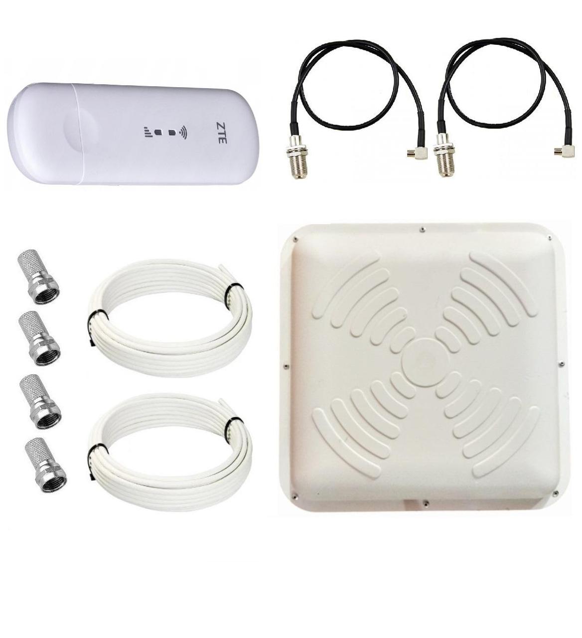 Комплект 3G 4G LTE модем WiFi роутер ZTE MF79U з панельною антеною Energy MIMO 2x15 дБ, фото 1