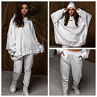 Модный женский костюм тренд сезона Костюм BOWL белый женский Джогерри S-M /L-XL/ XXL-3XL + Худи One Size