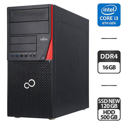 Комп'ютер Fujitsu Esprimo P756 E94+ MT/ Core i3-6100/ 16 GB RAM/ 120 SSD + 500 GB HDD/ HD 530, фото 1