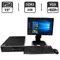 ПК+Монітор HP Compaq 6000 Elite SFF/ Core2Duo E7500/ 8 GB RAM/ 250 GB HDD/ + HP L1908w 19" 1440x900