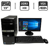 Комплект ПК: HP 500B MT/ Core2Duo E7500/ 4 GB RAM/ 250 GB HDD/ + Acer V193HQV 19" 1366x768