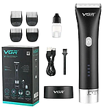Бездротова професійна машинка для стриження волосся VGR (довжина стриження 0.8 — 12 мм, 5 Вт) MS-10, фото 2