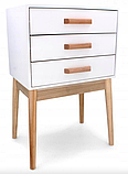 Тумба приліжкова Chomik AVESTA на три ящики у скандинавському стилі, фото 2
