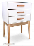 Тумба приліжкова Chomik AVESTA на три ящики у скандинавському стилі, фото 3