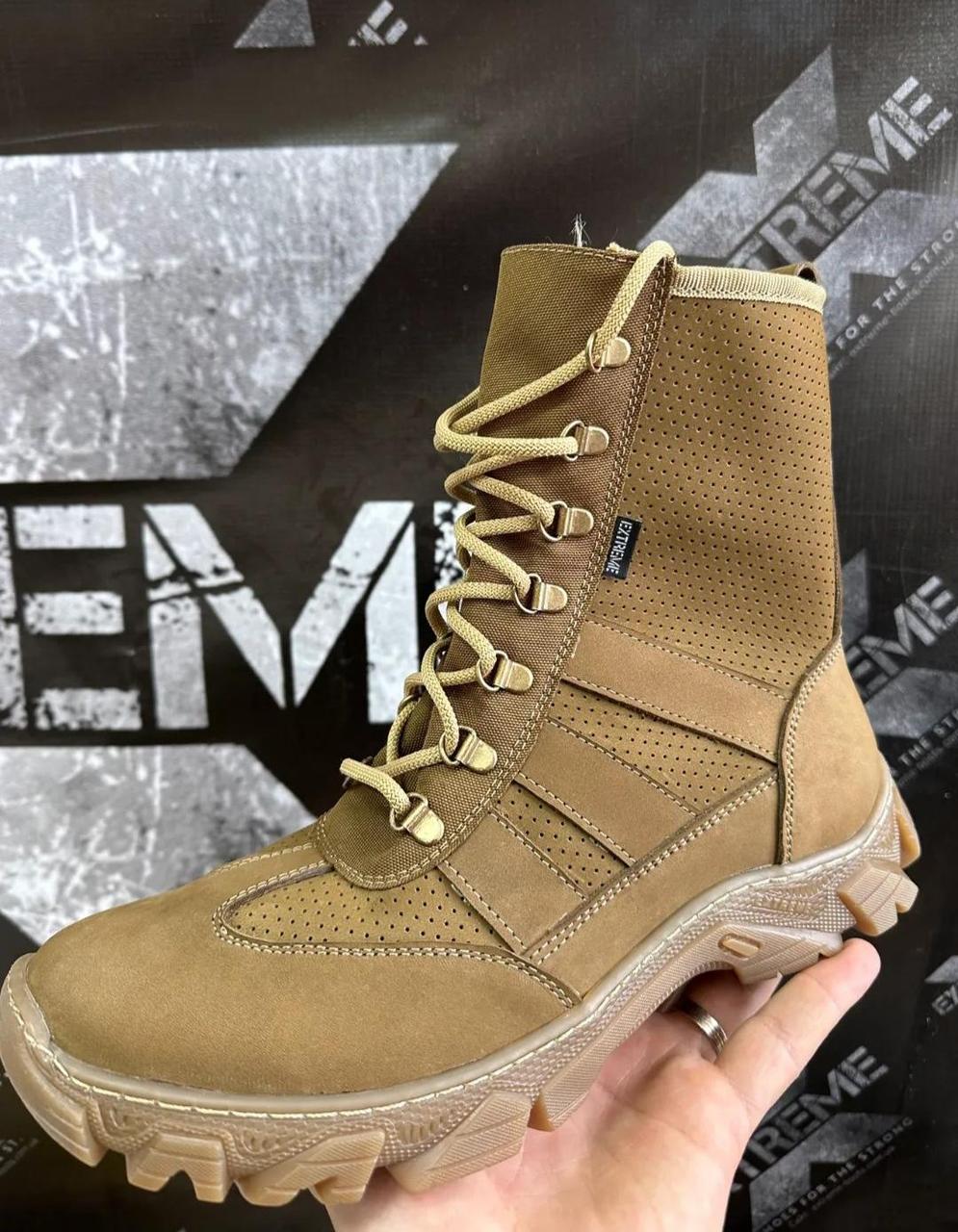 Тактичні берці літні Nubuck Перфорація Койот