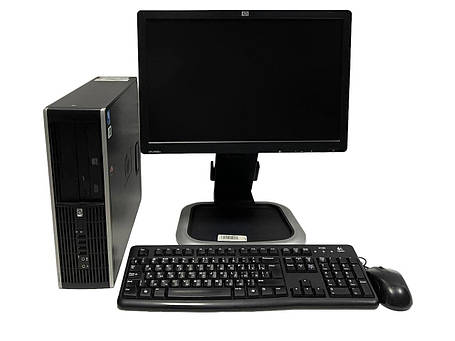 Б/в ПК+Монітор HP Compaq 8000 Elite SFF| Core2Duo E7500| 8 GB RAM| 250 GB HDD| + HP L1908w| 19" 1440x900, фото 1