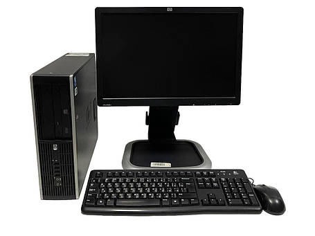 Б/в ПК+Монітор HP Compaq 6000 Elite SFF| Core2Duo E7500| 8 GB RAM| 250 GB HDD| + HP L1908w| 19" 1440x900, фото 1