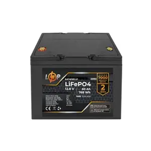 Акумулятор для ДБЖ LogicPower LiFePO4 12, 8V  -  60 Ah (768Wh) (BMS 80A/40А) пластик