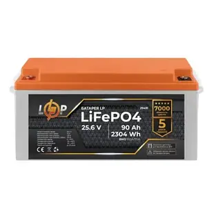 Акумулятор для ДБЖ LogicPower LiFePO4 для 24V (25, 6V)  -  90 Ah (2304Wh) (BMS 150A/75А) пластик