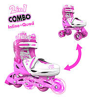 Роликовые коньки 34-38 Combo Skates Neon NT10P4 розовие