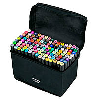 Набір маркерів для скетчингу та малювання 120 кольорів UKC двосторонні професійні фломастери для