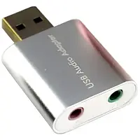 Звуковая карта VALUE USB, 2 Channel mini, C-Media chip, RTL Silver