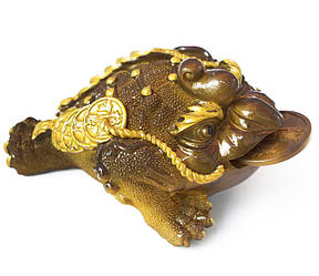 Чайна іграшка Жаба багатства Золота велика