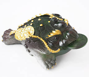 Чайна іграшка Жаба багатства Зелена велика