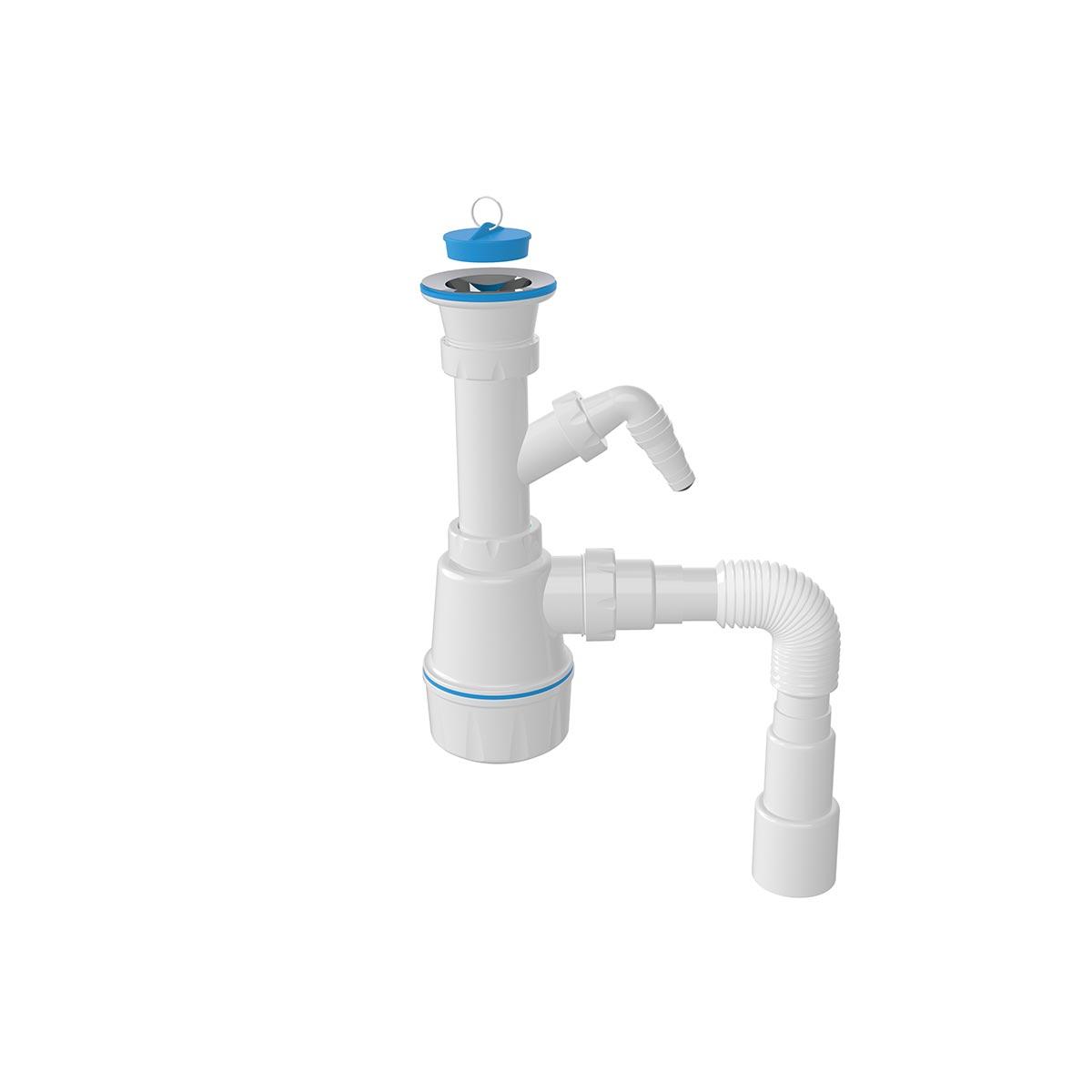 Сифон для мойки с отводом для стиральной машины, выпуск 70мм разборный ...