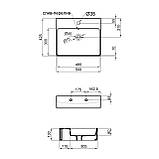 Раковина Qtap Nando 500х420х130 White з донним клапаном (QT1211K404AW), фото 7