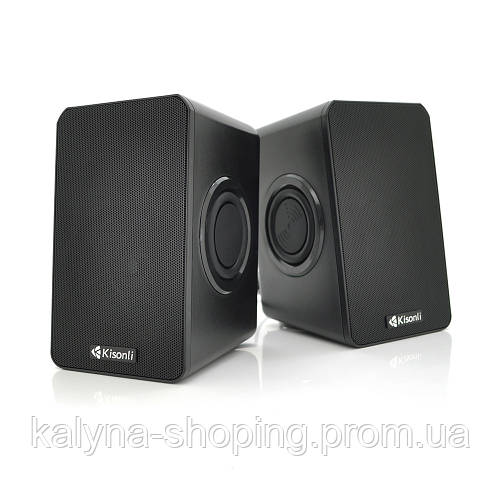 Колонки 2.0 Kisonli T-013 для ПК и ноутбука, USB + 3.5mm, 2x3W, 20Hz ...