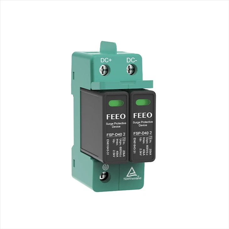 Обмежувач перенапруги DC FEEO SPD FSP-D40 2P 600V, тип 2. (для PV систем)