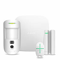 Комплект беспроводной сигнализации Ajax StarterKit Cam Plus white ( Hub 2 Plus