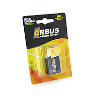 Батарейка щелочная Orbus 9V/6LR61, крона, 1 штука в блистере цена за блистер p