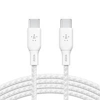 Кабель USB-C USB-C зарядки/синхронизации Belkin, 2м, 100Вт, Type-C, витой, белый