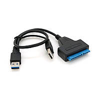 Кабель Usb 3.0 AM + USB 2.0 to SATA black 0.1m для HDD/SSD дисков p