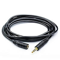 Удлинитель Audio DC3.5 папа-мама 3.0м, GOLD Stereo Jack, (круглый) Black cable, Пакет Q300 p
