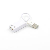 Контроллер USB-sound card (5.1) 3D sound (Windows 7 ready), White, OEM p
