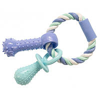 Игрушка для собак GimDog Дент Плюс веревка/кольцо с термопластичной резиной, 15см h