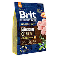 Сухий корм для цуценят та молодих собак середніх порід (вагою від 10 до 25 кг) Brit Premium Junior M 3 кг (курка) h
