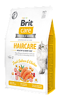 Сухой корм для кошек Brit Care Cat GF Haircare Healthy & Shiny Coat 2 кг (курица и лосось) b