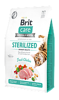 Сухой корм для стерелизованных кошек для поддержания мочевыделительной системы Brit Care Cat GF Sterilized