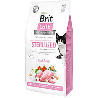 Сухой корм для стерилизованных кошек с чувствительным пищеварением Brit Care Cat GF Sterilized Sensitive 7 кг