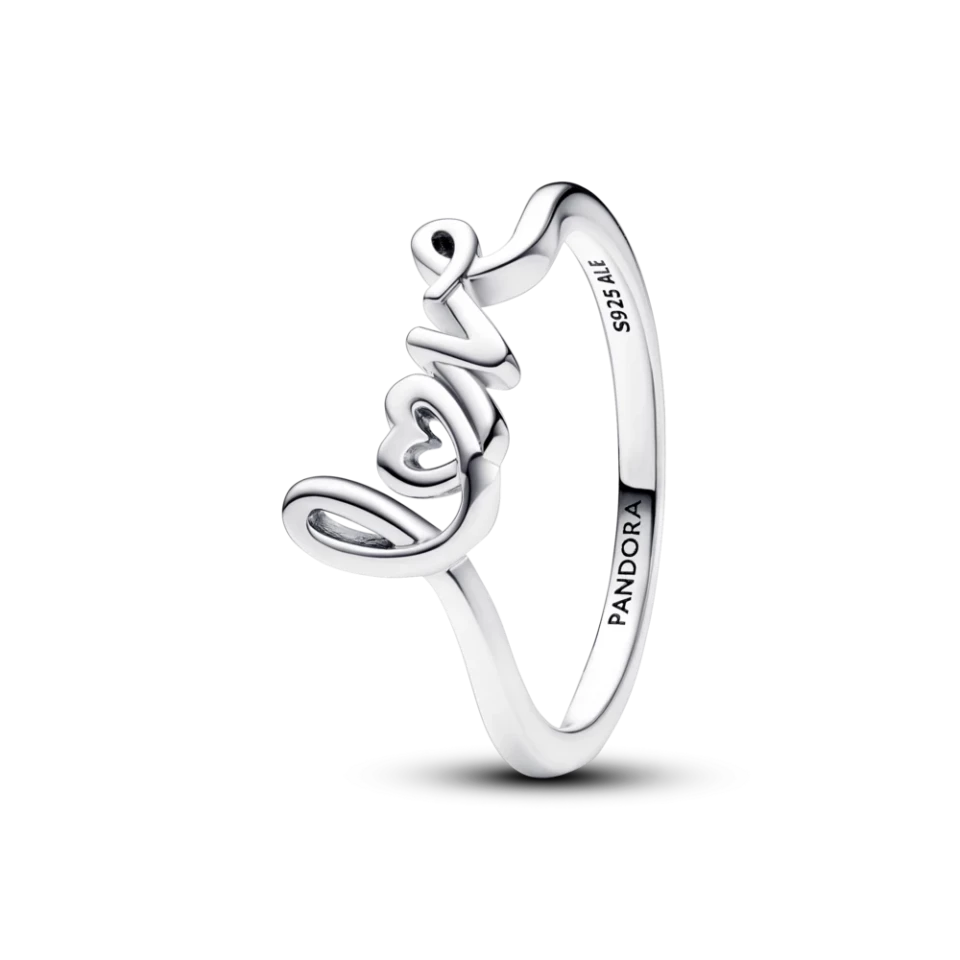 Срібне кільце Pandora Рукописна любов 193058C00 50