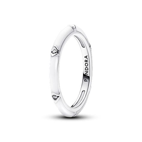 Срібне кільце Pandora Me Біла емаль і камені 193089C01 60, фото 1