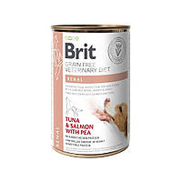 Влажный корм Brit VetDiets Renal для собак с хронической почечной недостаточностью, 400 г (тунец и лосось) p