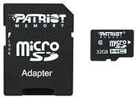 Карта памяти SD-micro 32Gb Patriot Class10 SD адаптер (PSF32GMCSDHC10)