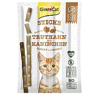 Ласощі для котів GimCat Sticks 4 шт. (індичка та кролик) p