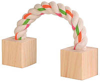 Игрушка для грызунов Trixie Канат с деревянными блоками 20 см p