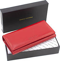 Женский кошелек на магнитах кожаный под много купюр 18,5х9 Marco Coverna MA501-1-Red(17132) к GI, код: 8058049