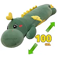 Мягкая игрушка-подушка Дракон игрушка-обнимашка Masyasha из серии кот-батон Цвет зеленый 100 см D100-111
