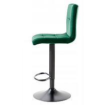Барний стілець зі спинкою Bonro B-0106 велюр зелений з чорною основою, фото 2
