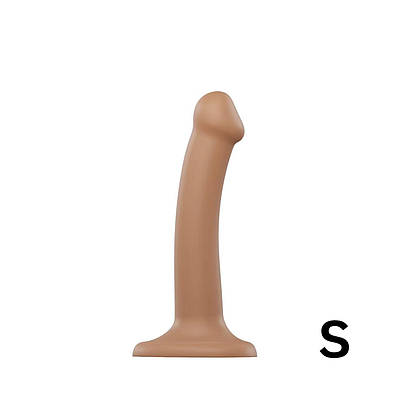 Насадка для страпону Strap-On-Me Dual Density Dildo Caramel S, діаметр 2,7 см, двошарова, гнучка